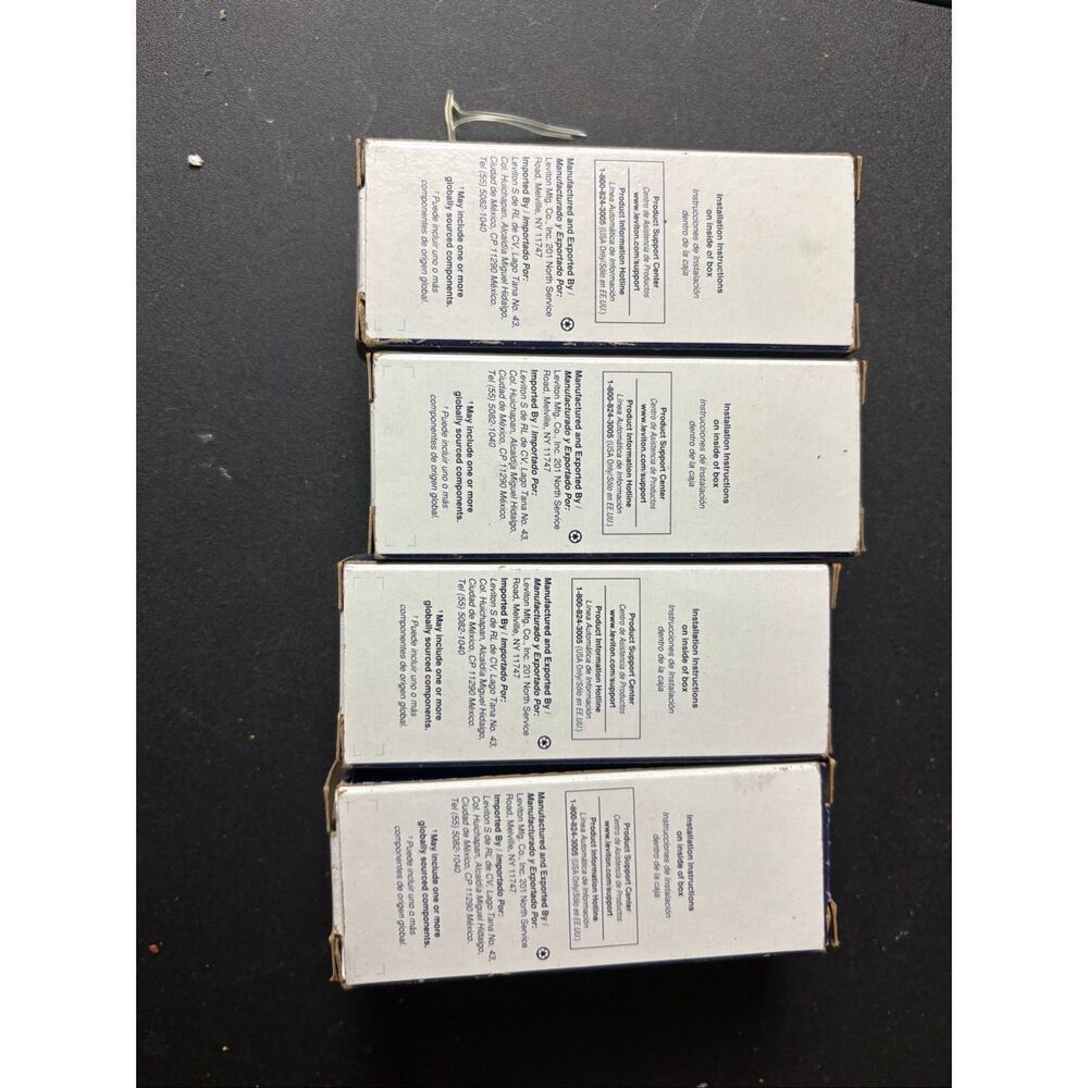 Leviton Plus+ CBR15-W Duplex Outlet Lot of 4 White 15A 125V Back Side Wire